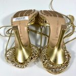 Bottega Veneta Stretch Ankle Wrap Square Toe Sandal Gold 36EU 6 651388V1BT1 NEW Photo 11