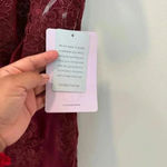 JS Collections  Embroidered Blouson Midi Dress In Sangria Size 12 Photo 4