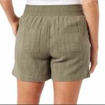 Briggs New York Briggs Women’s Pull On Olive Green Linen Blend Shorts with Pockets Large Photo 1