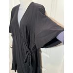 Ava & Viv AVA VIV Womens Black Wrap Romper 1X Short Sleeve V Neck Tie Photo 3