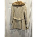 VTG Alorna Holly Plush Womens Short Wool Double Breasted Coat Off White Medium Brown Photo 4