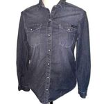 Calvin Klein Jeans Pearl Snap Flannel Plaid Button Down Long Sleeve Small Shirt Photo 0