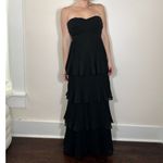 Lulus Seriously Sensational Black Strapless Tiered Maxi Dress Size Small Photo 4