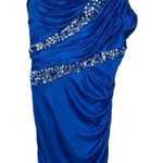 Blue Beaded One Shoulder‎ Prom Dress Size XS Photo 0