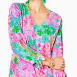 Lilly Pulitzer  Pamala Top Multi Tiger’s Lair V-neck Long Sleeve Bow Size XS Photo 0