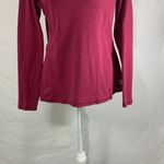 Carhartt Long Sleeve Rounded V-neck Wine Red Tee Top Size L (12-14) Photo 2