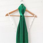 L’IDEE Soiree Pleated Halter Midi Dress in Emerald Green Size 10 Photo 2
