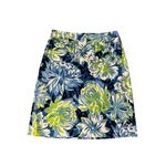 Grace Elements Skirt 2P Petite Blue Green Floral Cotton Blend Bow Pockets Used Photo 3