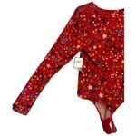 Free People NWT Girls Like Us Red Star Print Long Sleeve Bodysuit Size Large Photo 12