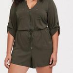 Torrid Deep Depth Green Challis Zip-Front Romper Size 2 Photo 0