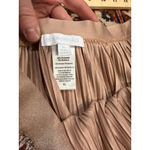 Beyond Yoga Crushed Velvet Pleated Skirt XL Champagne Gold Midi Holiday Party Photo 4