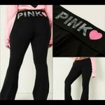PINK - Victoria's Secret PINK COTTON FOLD OVER SEQUIN WAIST FLARE LEGGING BLACK Photo 2