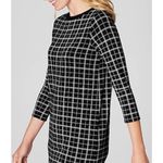 J Jill Wearever Womens Black Windowpane Tunic Top Sz L Office Career Minimalist Size L Photo 11
