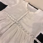 KILOL Midi tiered tunic dress, polka dot print, sheer,deep side slits,buttons XS Black Photo 8