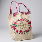 Sur La Table Tote Bag Oh Happy Day Floral Cotton Reusable Shopping Photo 2