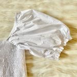 Olivaceous White Puff Sleeve Smocked Cropped Top Sz S Photo 66