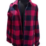Orvis  Women Teton Flannel Shacket M Pink Buffalo Plaid Fleece Lined Shirt Jacket Photo 0