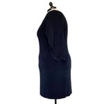 Travelers Chicos Keyhole Dress Sz 3/16 Navy Flutter Sleeve Midi Office Travel Blue Photo 5