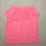 Lilly Pulitzer Pink Checkered Pencil Skirt with Peplum Trim Photo 2