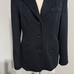 Max Mara Black Single Breasted Lapel Collar 100% Virgin Wool Blazer Sz 8 Italy Photo 2