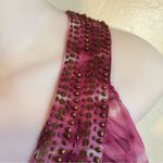 SPIAGGIA Dolce XL Coverup Tie dye Sheer with beaded front Belted mini dr… Pink Photo 3