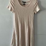 Forever 21  Dress Women's Small Beige Neutral Ribbed Scoop Neck Mini Skater Photo 0