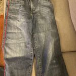 Levi's Levi Mile High Cropped Wide Leg Blue Jeans with Red Stripe Photo 2