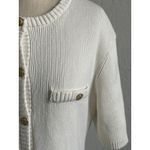 H&M  Viral Old Money Rib Knit Fitted Button Mini Dress Off White Cotton Photo 7