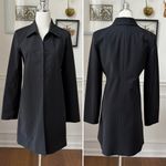 Theory  Black Beltless Trenchcoat Rain Coat $550 S Photo 1