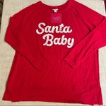 Isabel Maternity Santa Baby Long Sleeve Holiday Tee Red Size undefined Photo 4