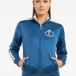 Juicy Couture  Blue Y2K Zip Up Sport Athletic Athleisure Track Jacket L NEW Photo 0