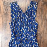 Issa London • Gathered Long Gown maxi dress sleeveless blue rayon jersey chain Size 2 Photo 2