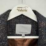 Classique Entier Tweed Knit Short Sleeve Blazer Jacket Y2k Style Size Small Gray Photo 3