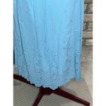dress embroidered floral sheer sleeves empire waist blue 1990s Size 8 Photo 3