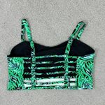 PINK - Victoria's Secret  Tropical Print Studded Cage Back Bralette Halter Top Large Photo 6