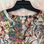 Spense Beige Paisley Floral Print Print Sleeveless Tunic Blouse Multiple Photo 2