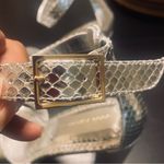 Good American Snakeprint Platform Sandals - Women 9 - Silver Photo 4