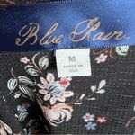 Blue Rain long sleeve vneck black floral top size medium Photo 2