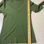 J.Crew Long Sleeve V Neck Fitted Tee Women’s Medium Olive Green Top- FLAWED Photo 7
