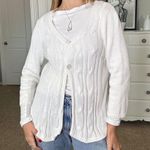 st. john's bay Cable knit white cardigan with button front Photo 1