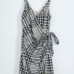 Free People  Nodia Mini Wrap Dress Black and White Gingham Size 2 Cotton Photo 0