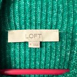 Loft  Ribbed Mock Neck Sweater  Bright Kelly Green Turtleneck Soft knit XL Photo 9