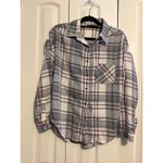 Brandy Melville  One Size Plaid Long Sleeve Button Down Shirt Photo 2