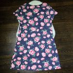 Karen Scott  Sport Navy Blue Floral Print Short Sleeve Dress Photo 5