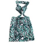 ZARA  Collection‎ Size S Cutout Halter Strappy Mini Dress Green Black Tropical Photo 1