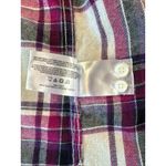 Woolrich Plaid Flannel Shirt Women's M/M Cream Magenta Charcoal Long Sleeve Photo 6