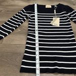 Elie Tahari  Long Sleeve Crew Neck Ribbed‎ Striped Sweater Black White Size Small Photo 7