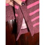 Maurice's  Women's Size Large Pink Burgundy Striped Collared Relaxed Oversized Top Photo 6