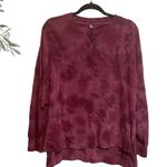 Joy Lab Maroon Tie Dye Crew Neck Long Sleeve Top Size Large Photo 0