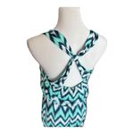 Three Pink Hearts Womens  Mint & Navy Cameo Chevron Maxi Dress - Sz M Photo 2